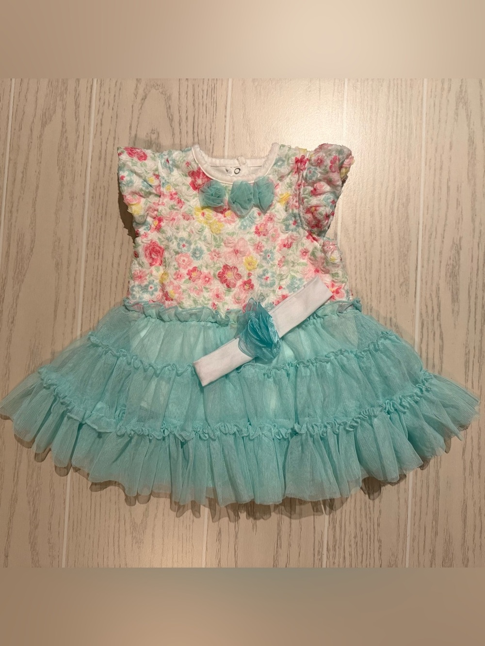 Little Me Baby Girls 18M Floral Tulle Tutu Dress Bodysuit Headband